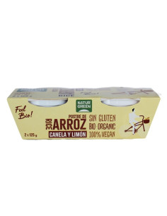 Postre de arroz canela y limon Bio 2x125g Naturgreen